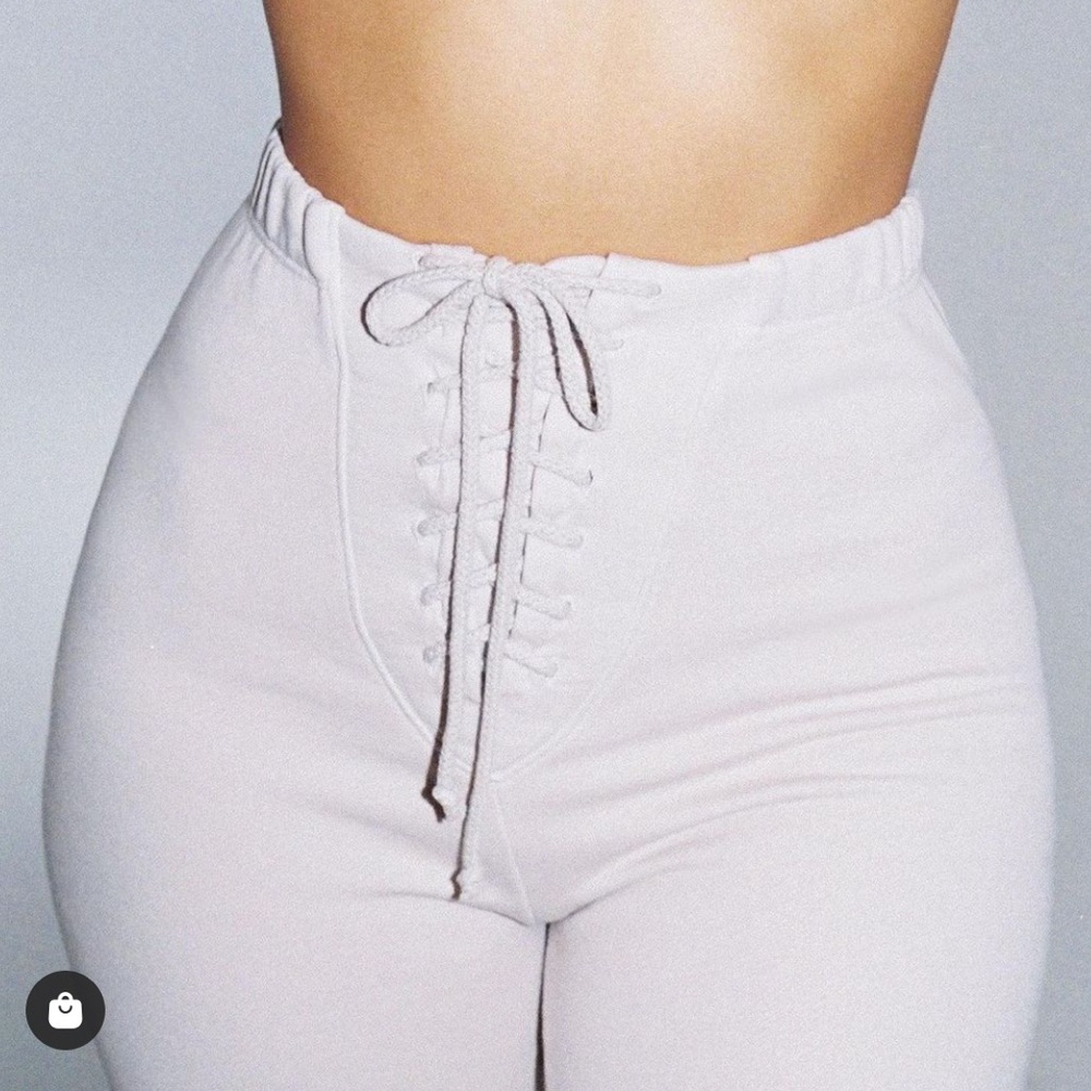 JOAH BROWN Lace Up Jogger - Pearl Grey Terry S/M